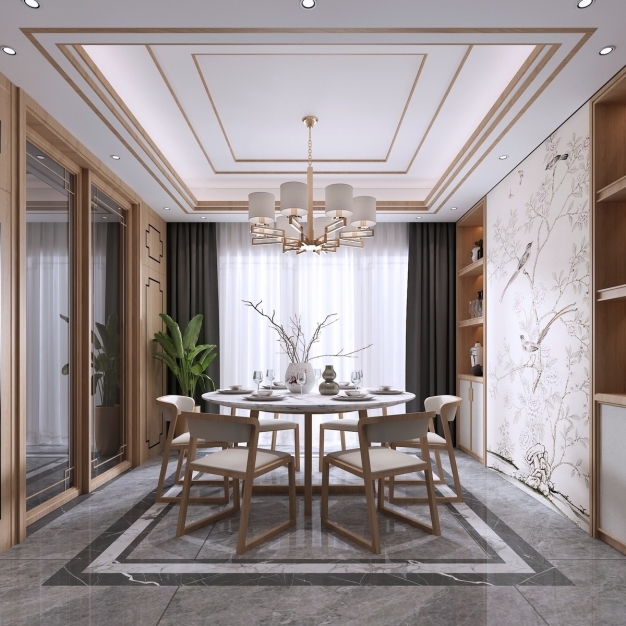 新中式餐厅3D模型